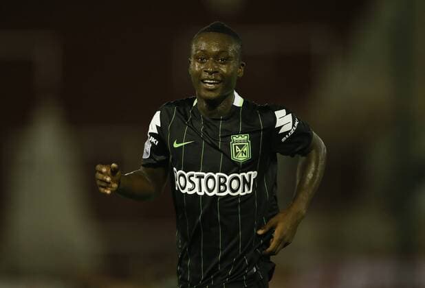 Goal celebration Marlos Moreno de Atletico Nacional. Huracan vs Atletico Nacional de Medellin. Copa SudAmericana 2016 - Segunda Fase. 23 de febrero de 2016. Estadio: Tomas Adolfo Duco (Buenos Aires, Argentina). Foto: JavierxGarciaxMartino Photogamma.
