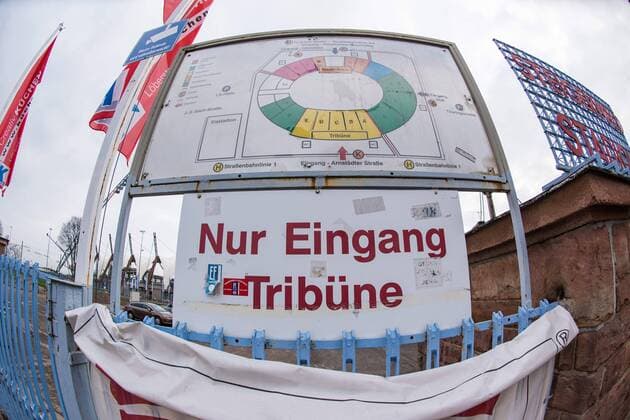 Erfurt , 260216 , Bauarbeiten , Umbau Steigerwaldstadion Im Bild: Das Steigerwaldstadion wird zur Multifunktionsarena umgebaut , alter Lageplan