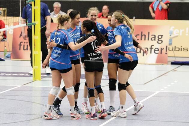Volleyball 1. Bundesliga Frauen Saison 2015 2016 23. Spieltag am Freitag, 26. Februar 2016 in der CU Arena in Hamburg: VT Aurubis Hamburg - Ladies in Black Aachen Jubel, VT Aurubis Hamburg VT Aurubis Hamburg - Ladies in Black Aachen
