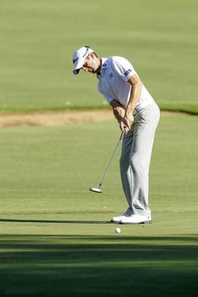 27.02.2016. Perth, Australia. ISPS HANDA Perth International Golf. Gregory Bourdy (FRA) putts on the second green during day 3. xDavidxWoodleyx  ActionPlus11711516
