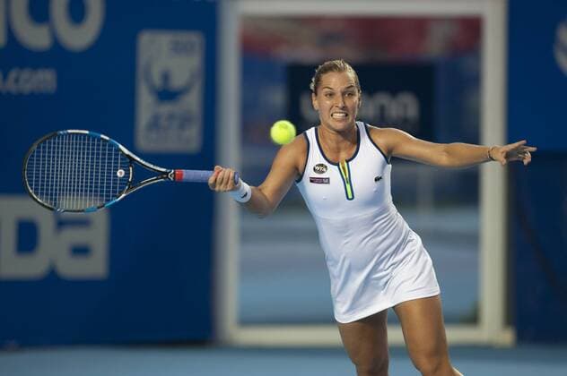 Dominika Cibulkova of Slovakia competes during the women s single final against United States Sloane Stephens at the Mexican Tennis Open 2016 in Acapulco, Mexico, Feb. 27, 2016. Sloane Stephens won 2-1 to claim the title. Jesus Espinosa) (rtg) (SP)MEXICO-ACAPULCO-TENNIS-MEXICAN OPEN e JESUSxESPINOSA 