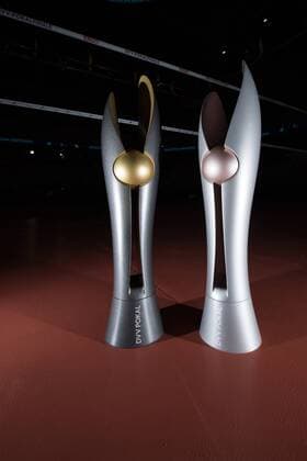 28.02.2016, SAP Arena, Mannheim Volleyball, DVV-Pokal Finale, Feature Pokale Trophies Pokal Trophy DVV-Pokal Finale Feature