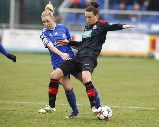 SC Sand - 1. FFC Turbine Potsdam Cecilie SANDVEJ, SC Sand - Ilaria MAURO, FFC Turbine Potsdam, Aktion quer, Fußball, Frauen, Allianz-Frauen-Bundesliga Saison 2015 2016
