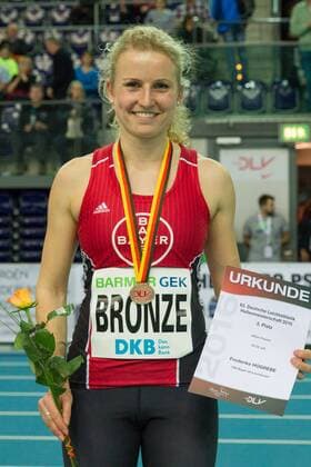 63. Deutsche Hallenmeisterschaften; Leipzig, 28.02.2016 Frederike Hogrebe (TSV Bayer 04 Leverkusen), 63. Deutsche Hallenmeisterschaften am 28.02.2016 in der Arena Leipzig, Leipzig (Deutschland). xdfx