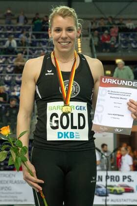 Bilder des Tages - SPORT 63. Deutsche Hallenmeisterschaften; Leipzig, 28.02.2016 Lara Hoffmann (LT DSHS Koeln), 63. Deutsche Hallenmeisterschaften am 28.02.2016 in der Arena Leipzig, Leipzig (Deutschland). xdfx