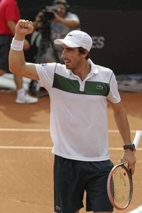 Uruguayan tennis player Pablo Cuevas celebrates after the final match of the Brazil Open against Spanish Pablo Carreno Busta in Sao Paulo, Brazil, 28 February 2016. Pablo Carreno Busta vs Pablo Cuevas !ACHTUNG: NUR REDAKTIONELLE NUTZUNG!  20160228-635922875529945846