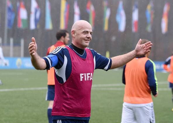 Fußball, Gianni Infantino besucht Südsudan Fussball International 29.02.2016 FIFA Praesident Gianni Infantino (Schweiz) erster Tag im Home of Fifa 