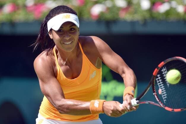 British tennis player Heather Watson returns the ball to Japanese Misaki Doi during a Monterrey Tennis Open first journey match held in Monterrey, Mexico, 29 February 2016. MONTERREY TENNIS OPEN !ACHTUNG: NUR REDAKTIONELLE NUTZUNG!  MEX01 20160229-635923792095723260