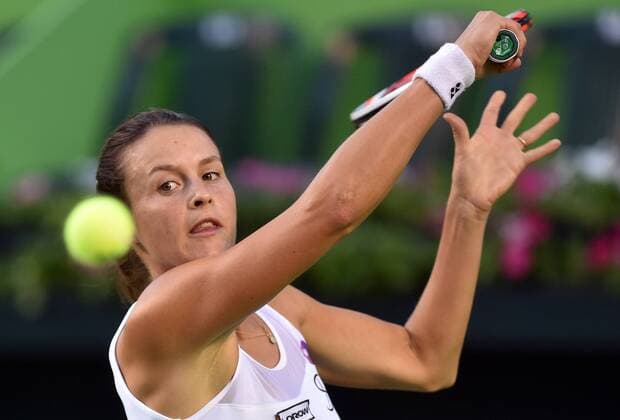 Bilder des Tages - SPORT German Tatjana Maria returns the ball to Croatian Mirjana Lucic during a match in the first day of the Monterrey Open in Mexico, on 29 February 2016. Monterrey Open !ACHTUNG: NUR REDAKTIONELLE NUTZUNG!  MEX01 20160301-635923937701550175