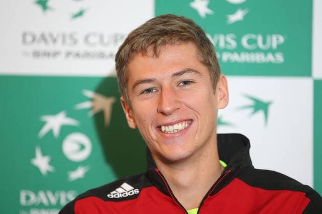 Belgian Kimmer Coppejans pictured during a press conference PK Pressekonferenz of the Belgian team on the Davis Cup first round World Group meeting between Belgium and Croatia, Tuesday 01 March 2016, in Liege. The first round will be played from 04 to 06 March 2016 in Liege. BRUNOxFAHY  x04802580x