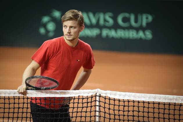 Belgian David Goffin pictured after a press conference PK Pressekonferenz of the Belgian team on the Davis Cup first round World Group meeting between Belgium and Croatia, Tuesday 01 March 2016, in Liege. The first round will be played from 04 to 06 March 2016 in Liege. BRUNOxFAHY  x04802678x