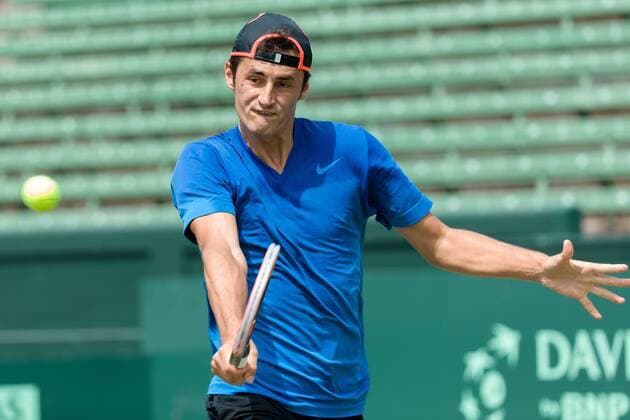 March 1, 2016: Bernard Tomic of Australia hits a backhand at a practise session ahead of the BNP Paribas Davis Cup World Group first round tie between Australia and USA at Kooyong tennis club in Melbourne, Australia. Tennis 2016: Davis Cup Practise - AUS v USA - day 2 - ZUMAc04_