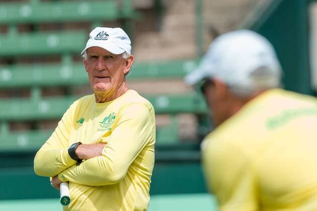 March 1, 2016: Tony Roche from the Australian team watches on at a practise session ahead of the BNP Paribas Davis Cup World Group first round tie between Australia and USA at Kooyong tennis club in Melbourne, Australia. Tennis 2016: Davis Cup Practise - AUS v USA - day 2 - ZUMAc04_