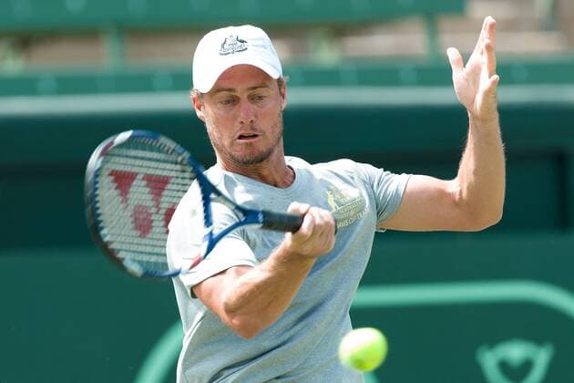 March 1, 2016: Lleyton Hewitt captain of the Australian team hits a forehand at a practise session ahead of the BNP Paribas Davis Cup World Group first round tie between Australia and USA at Kooyong tennis club in Melbourne, Australia. Tennis 2016: Davis Cup Practise - AUS v USA - day 2 - ZUMAc04_