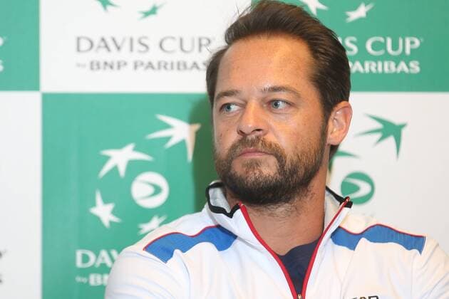 Croatian captain Zeljko Krajan pictured during a press conference PK Pressekonferenz of the Croatian team on the Davis Cup first round World Group meeting between Belgium and Croatia, Tuesday 01 March 2016, in Liege. The first round will be played from 04 to 06 March 2016 in Liege. BRUNOxFAHY  x04802704x