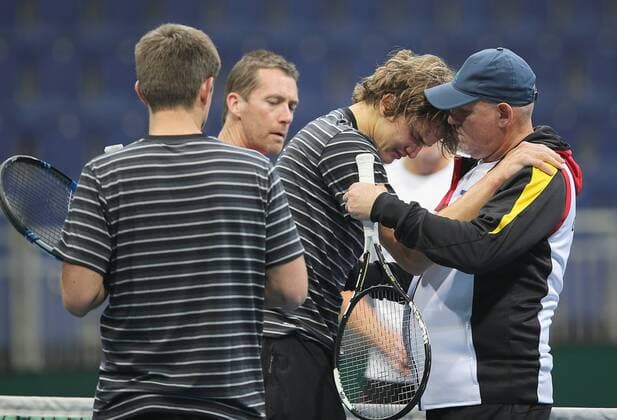 Training Davis Cup team germany, deutschland Verletzung Alexander Zverev (GER)