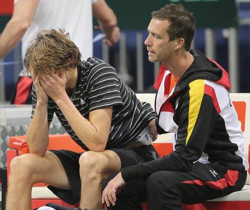 Training Davis Cup team germany, deutschland Verletzung Alexander Zverev (GER)