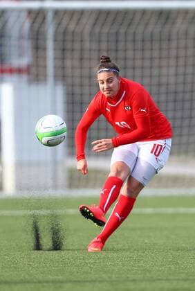 SOCCER - U19 test match, ladies, AUT vs FIN LINDABRUNN,AUSTRIA,02.MAR.16 - SOCCER - OEFB international match Länderspiel test match, Under 19, ladies, Austria vs Finland. Image shows Marina Georgieva (AUT). GEPAxpictures xCh.xKelemen