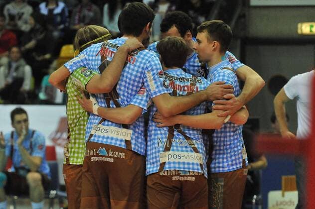 02.03.2016, xtkx, Volleyball 1.Bundesliga, United Volleys - TSV Herrsching, emspor v.l. TSV Herrsching,
