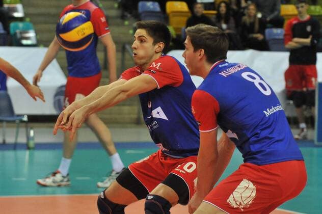 02.03.2016, xtkx, Volleyball 1.Bundesliga, United Volleys - TSV Herrsching, emspor v.l. Moritz Reichert (United Volleys) , Jan Kobucar (United Volleys) ,