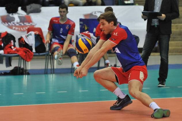 02.03.2016, xtkx, Volleyball 1.Bundesliga, United Volleys - TSV Herrsching, emspor v.l. Jan Klobucar (United Volleys) ,
