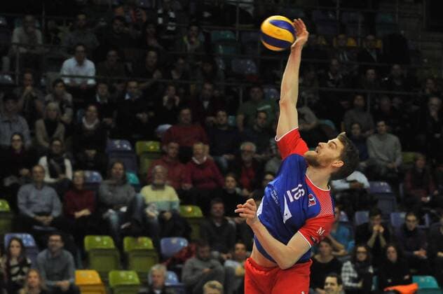 02.03.2016, xtkx, Volleyball 1.Bundesliga, United Volleys - TSV Herrsching, emspor v.l. Christian Duennes (United Volleys) ,