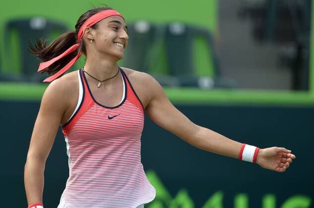 French tennis player Caroline Garcia in action before Croatian Petra Martic during a Monterrey Tennis Open third journey match held in Monterrey, Mexico, 02 March 2016. EFE Miguel Serra MONTERREY TENNIS OPEN !ACHTUNG: NUR REDAKTIONELLE NUTZUNG!  MON452 20160303-635925605762705532