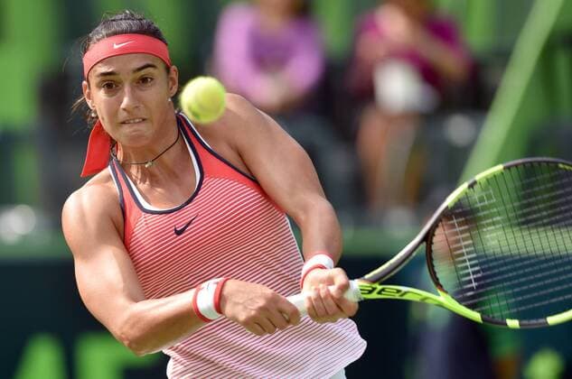 French tennis player Caroline Garcia in action before Croatian Petra Martic during a Monterrey Tennis Open third journey match held in Monterrey, Mexico, 02 March 2016. EFE Miguel Serra MONTERREY TENNIS OPEN !ACHTUNG: NUR REDAKTIONELLE NUTZUNG!  MON454 20160303-635925605807789243