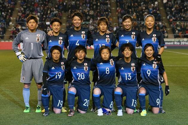 Japan team group Mannschaftsbild Totale line-up (JPN), MARCH 2, 2016 - Football Soccer : AFC Women s Olympic Football Tournament Rio 2016 Asian Qualifier Final Round match between Japan - South Korea at Kincho Stadium, Osaka, Japan, Noxthirdxpartyxsales  (umqa033927)
