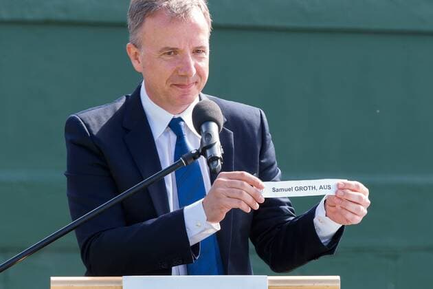 March 3, 2016: The first match is drawn at the official draw of the BNP Paribas Davis Cup World Group first round tie between Australia and USA at Kooyong tennis club in Melbourne, Australia. Tennis 2016: Davis Cup AUS v USA Draw - ZUMAc04_