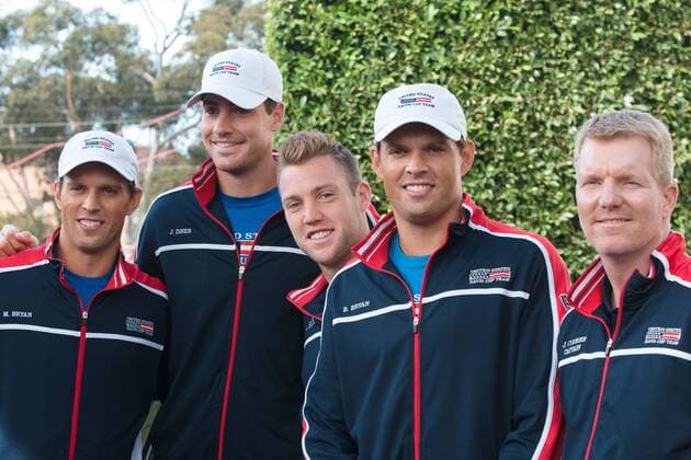 March 3, 2016: The USA team pose for photos at the official draw of the BNP Paribas Davis Cup World Group first round tie between Australia and USA at Kooyong tennis club in Melbourne, Australia. Tennis 2016: Davis Cup AUS v USA Draw - ZUMAc04_