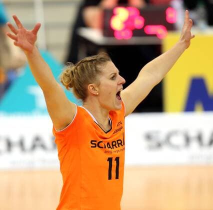 Stuttgart Volleyball Allianz MTV Stuttgart vs. USC Münster, Lisa Thomsen (Stuttgart) jubelt