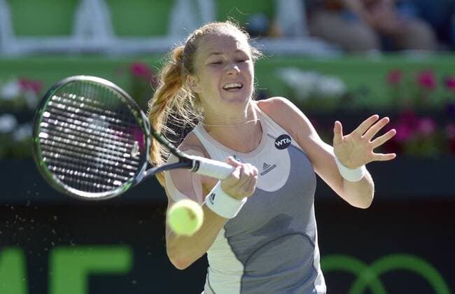 Israeli tennis player Julia Glushko in action against French Caroline Garcia during the fourth journey of the Monterrey Tennis Open in Mexico, 03 March 2016. MONTERREY TENNIS OPEN !ACHTUNG: NUR REDAKTIONELLE NUTZUNG!  MEX306 20160303-635926456089376108
