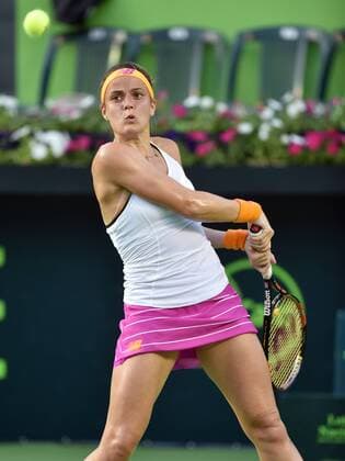 Us tennis player Nicole Gibbs in action against her compatriot Christina Mchale during the fourth journey of the Monterrey Tennis Open in Mexico, 03 March 2016. MONTERREY TENNIS OPEN !ACHTUNG: NUR REDAKTIONELLE NUTZUNG!  MEX307 20160304-635926554966298409