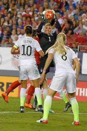 March 3, 2016 - Tampa, Florida, USA - US Goalkeeper Hope Solo (1) goes airborne for the ball during the She Believes Cup at Raymond James Stadium on March 3, 2016 in Tampa, Florida. The US won 1-0. USA vs England - ZUMAm63_