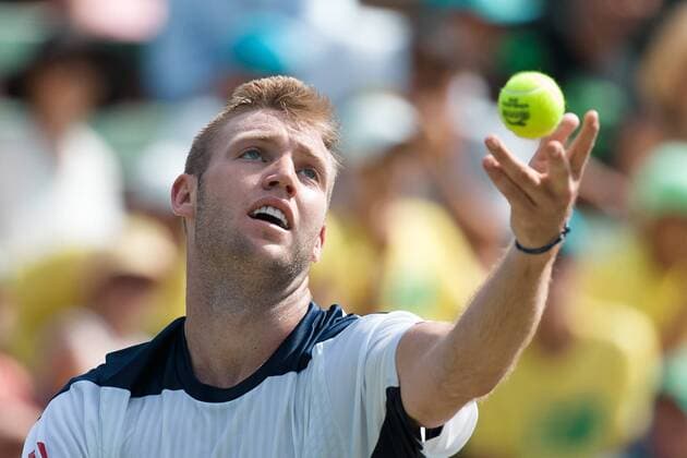March 4, 2016: Jack Sock of USA in action against Bernard Tomic of Australia during match two of the BNP Paribas Davis Cup World Group first round tie between Australia and USA at Kooyong tennis club in Melbourne, Australia. Tennis 2016: Davis Cup AUS v USA Day 1 - ZUMAc04_