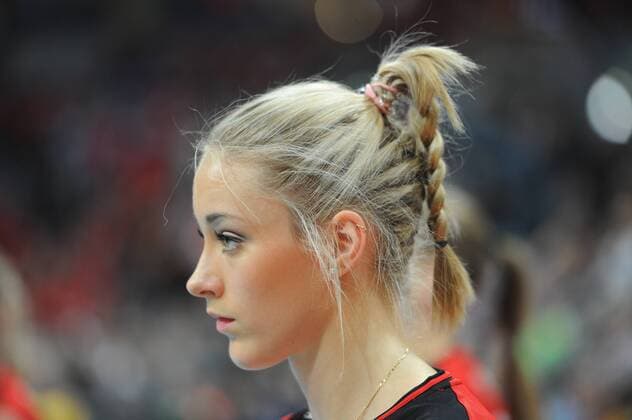 Louisa Lippmann (Dresden), Dresdner SC gegen Allianz MTV Stuttgart, DVV-Pokalfinale, Pokalfinale, Pokal, DVV, Finale, Volleyball, SAParena Mannheim, SAP Arena, Saison 2015 2016, DSC, 28.02.2016,