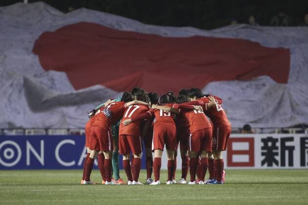 OSAKA, JAPAN - MARCH 04: (CHINA OUT) China players circle prior to the AFC Women s Olympic Final Qualification Round match between Japan and China at Kincho Stadium on March 4, 2016 in Osaka, Japan.  CFP480618876 