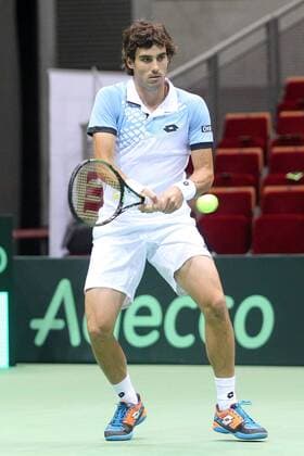 2016.03.04 Gdansk Tennis Davis Cup by BNP Paribas 2016 Michal Przysiezny - Guido Pella Davis Cup: Poland - Argentina Guido Pella  20160304_PF_PM002