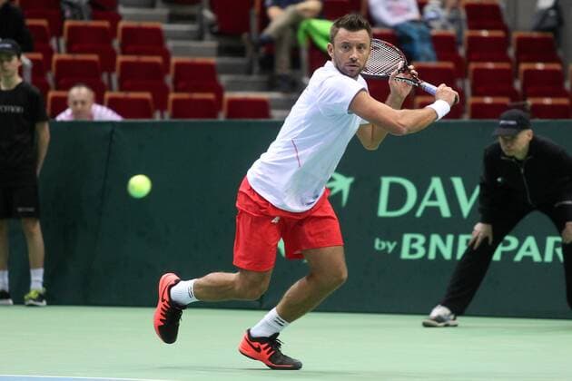 2016.03.04 Gdansk Tennis Davis Cup by BNP Paribas 2016 Michal Przysiezny - Guido Pella Davis Cup: Poland - Argentina Michal Przysiezny  20160304_PF_PM003