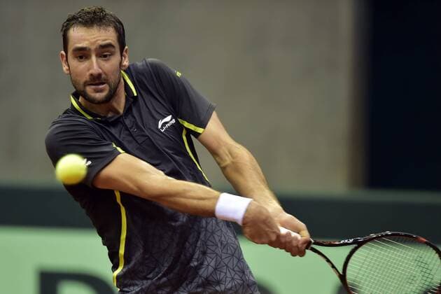 Marin Cilic (CRO) TENNIS : Belgique vs Croatie - Coupe Davis - Liege - 04 03 2016 PhotoNews Panoramic 