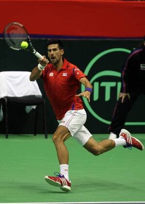 04.02.2016 Belgrade(Serbia) Serbia-Kazakhstan Davis Cup tennis Novak Djokovic Serbia : 