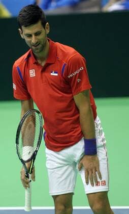 04.02.2016 Belgrade(Serbia) Serbia-Kazakhstan Davis Cup tennis Novak Djokovic Serbia : 