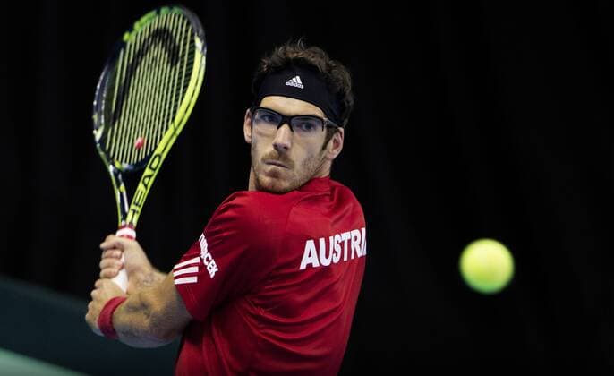 TENNIS - ITF, Davis Cup, POR vs AUT GUIMARAES,PORTUGAL,04.MAR.16 - TENNIS - ITF, Davis Cup, Portugal vs Austria. Image shows Gerald Melzer (AUT). GEPAxpictures xMatthiasxHauer
