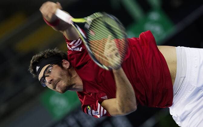 TENNIS - ITF, Davis Cup, POR vs AUT GUIMARAES,PORTUGAL,04.MAR.16 - TENNIS - ITF, Davis Cup, Portugal vs Austria. Image shows Gerald Melzer (AUT). GEPAxpictures xMatthiasxHauer