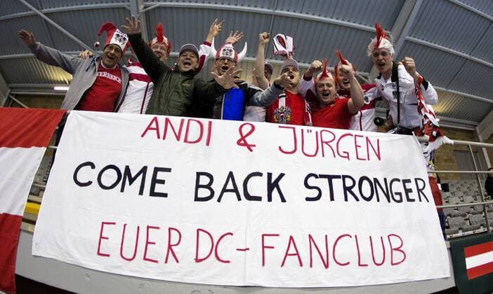 TENNIS - ITF, Davis Cup, POR vs AUT GUIMARAES,PORTUGAL,04.MAR.16 - TENNIS - ITF, Davis Cup, Portugal vs Austria. Image shows Austrian fans. GEPAxpictures xMatthiasxHauer