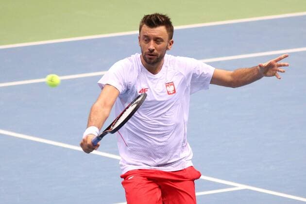 2016.03.04 Gdansk Tennis Davis Cup by BNP Paribas 2016 Michal Przysiezny - Guido Pella Davis Cup: Poland - Argentina Michal Przysiezny 