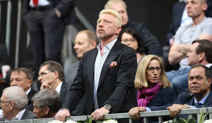 Boris Becker verfolgt den Davis Cup auf der Vip tribuene