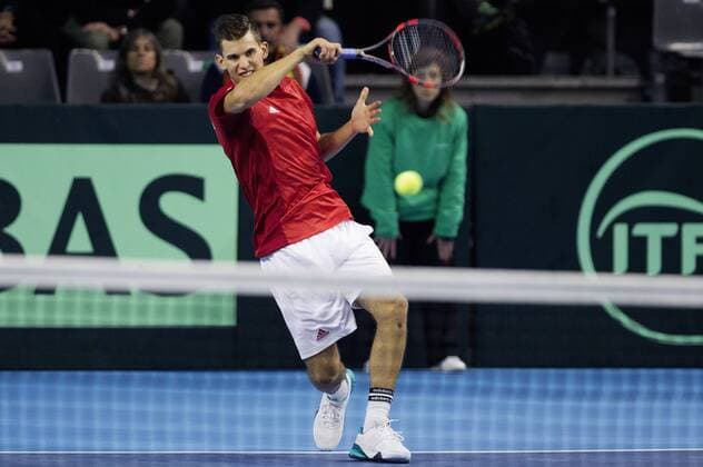 TENNIS - ITF, Davis Cup, POR vs AUT GUIMARAES,PORTUGAL,04.MAR.16 - TENNIS - ITF, Davis Cup, Portugal vs Austria. Image shows Dominic Thiem (AUT). GEPAxpictures xMatthiasxHauer