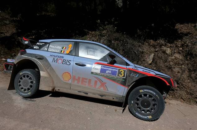 View of the Belgium Thierry Neuville s vehicle Hyundai N i20 WRC Motorsport Rallye WM after an accident during the El Chocolate stage of Rally of Mexico, in Leon, Mexico, 04 March 2016. Rally of México !ACHTUNG: NUR REDAKTIONELLE NUTZUNG!  MEX01 20160304-635927221078175800